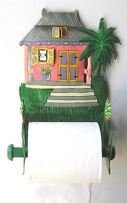  Toilet Paper Holder - Painted Metal Bathroom Décor - Caribbean House